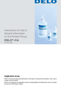 DELO-CA Instructions for Use & General Information on the Product Group