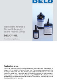 DELO-ML Instructions for Use & General Information on the Product Group
