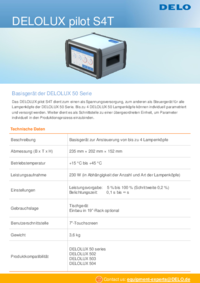 DELOLUX pilot S4t 技术数据