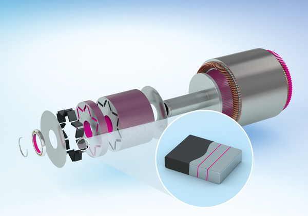 [Translate to English (US):] E-Motor (adhesive colored magenta)