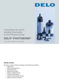 DELO PHOTOBOND Instructions for Use & General Information on the Product Group