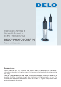 DELO PHOTOBOND PS DELO PHOTOBOND PS Instructions for Use & General Information on the Product Group