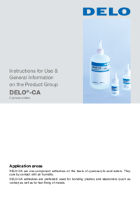 DELO-CA Instructions for Use & General Information on the Product Group