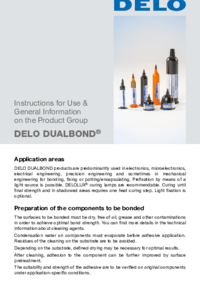 DELO DUALBOND Instructions for Use & General Information on the Product Group 