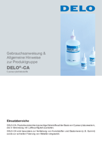 DELO-CA Gebrauchsanweisung & Allgemeine Hinweise zur Produktgruppe