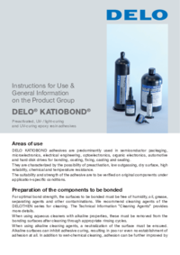DELO KATIOBOND Instructions for Use & General Information on the Product Group