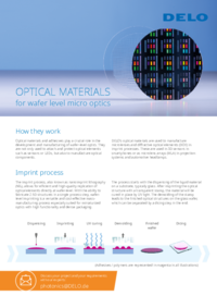 Optical Materials for Wafer Level Micro Optics
