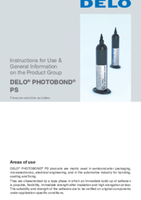 DELO® PHOTOBOND® PS DELO PHOTOBOND PS Instructions for Use & General Information on the Product Group