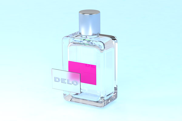 Parfum-Flakon verklebt mit DELO-Klebstoff